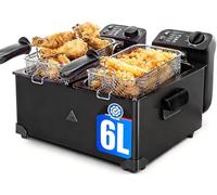 Aigostar - Feast Freidora de Aceite Doble 6L 3600W Acero Inoxidable