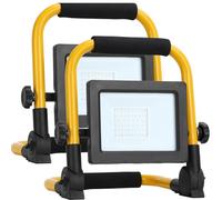 Aigostar Foco de Trabajo LED 20W,2 Piezas,1850LM,Foco LED Portátil con Giratorio 360º,Impermeable,Soporte plegable,para Uso en Interiores y Exteriores,para Obra, Taller, Garaje,6500K Luz Blanca