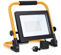 Aigostar Foco de Trabajo LED 50W,Foco LED Portátil con Giratorio 360º，Impermeable，Soporte plegable，para Uso en Interiores y Exteriores，para Obra， Taller， Garaje ，6500K Luz Blanca