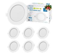 Aigostar Foco empotrable led techo,Iluminacion 9W equivalente 100W, Downlight Led Techo Redondo, 6500K Luz blanca fria, Ojos de buey de led, Ф118-128mm, 6 pack