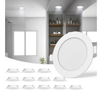 Aigostar Foco empotrable led techo,Iluminacion 9W equivalente 72W, 12 pack Downlight Led Techo Redondo, 6500K Luz blanca fria, Ojos de buey de led, Ф118-128mm