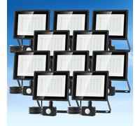 Aigostar Foco LED con Sensor Movimiento 50W,4300LM Super Brillo Focos Exterior IP65 Impermeable,Blanco Frío 6500K Proyector Led Exterior,Perfectas para Jardín, Garaje, Patio, Paquete de 10