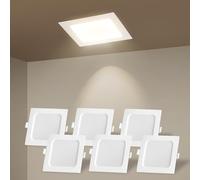 Aigostar - Foco led empotrable, 6 W, 620 LM,4000 K, luz natural, LED empotrable, foco de techo, para sala de estar, cocina, pasillo, dormitorio. Ф95-100mm,Pack de 6