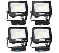 Aigostar Foco LED Exterior 10w 825LM: Foco Proyectore LED Exterior Impermeable IP65-6500K Blanco Frío para Garaje Jardín Patio Parque. 4pcs