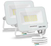 Aigostar Foco LED Exterior 20w, 1650LM Foco Proyector LED, IP65 Impermeable Luz de Seguridad, Luz blanca 6500K Luces led exterior, Para Jardín, Patio, Garaje, Paquete de 2