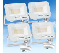 Aigostar Foco LED Exterior 20w, 1650LM Foco Proyector LED, IP65 Impermeable Luz de Seguridad, Natural 4000K Luces led exterior, Para Jardín, Patio, Garaje, Paquete de 4