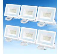 Aigostar Foco LED Exterior 20w,1650LM Foco Proyector LED,IP65 Impermeable Luz de Seguridad,Natural 4000K Luces led exterior, Para Jardín, Patio,Garaje,Paquete de 6