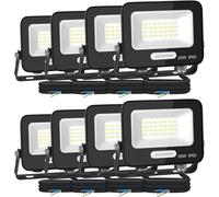 Aigostar Foco LED Exterior 20w 1650LM: Foco Proyectore LED Exterior Impermeable IP65-6500K Blanco Frío para Garaje Jardín Patio Parque. 8 Piezas