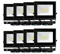 Aigostar Foco LED Exterior 20w 1650LM, Foco Proyectore LED Exterior Impermeable IP65, Focos 28 LEDs, 6500K Blanco Frío para Garaje,Jardín,Patio,Parque, 8pcs