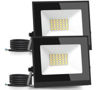 Aigostar Foco Led Exterior 20w 1650 lúmen,Luz led Exterior Impermeable IP65,Proyector LED Exterior & Interior Blanco Natural 4000 K para Jardín,Patio,Garaje,Parque 2 piezas