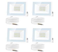 Aigostar Foco LED Exterior 20w,2050LM Foco Proyector, IP65 Impermeable Luz de Seguridad,Blanco Natural 4000K Floodlight LED,Para Jardín,Patio,Garaje paquete de 4