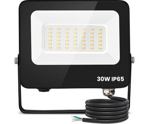 Aigostar Foco Led Exterior 30w 2450 lúmen,Impermeable IP65,Proyector LED Blanco Natural 4000 K para Jardín,Patio,Garaje,Parque