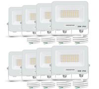 Aigostar Foco LED Exterior 30w, 2450LM Foco Proyector LED, IP65 Impermeable Luz de Seguridad, Natural 4000K Luces led exterior, Para Jardín, Patio, Garaje, Paquete de 8