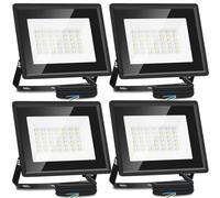 Aigostar Foco LED Exterior 30w 2510LM, Foco Proyectore LED Exterior Impermeable IP65, Focos LED Exterior 42 LED, 6500K Blanco Frío para Garaje,Jardín,Patio,Parque.4 pcs