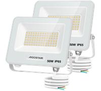 Aigostar Foco LED Exterior 50w, 4500LM Foco Proyector LED, IP65 Impermeable Luz de Seguridad, Natural 4000K Luces led exterior, Para Jardín, Patio, Garaje, Paquete de 2