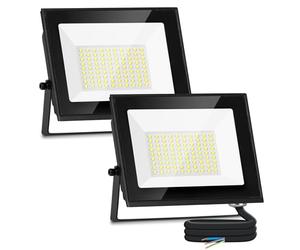 Aigostar Foco LED Exterior 50w 4500LM, Foco Proyectore LED Exterior Impermeable IP65, 6500K Blanco Frío para Garaje,Jardín,Patio,Parque. 2 pcs