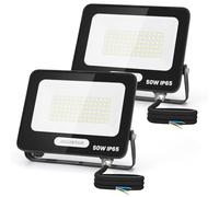 Aigostar Foco LED Exterior 50w 4500LM, Focos Proyectore LED Exterior Impermeable IP65, 84 LEDs, 6500K Blanco Frío para Garaje,Jardín,Patio,Parque. 2 Piezas