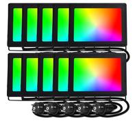 Aigostar - Foco proyector LED con Enchufe,50W,con mando a distancia,RGB:iluminación de colores,6 modos de funcionamiento estroboscópico.Iluminación regulable.Uso interior y exterior IP65,10 piezas