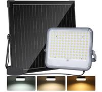 Aigostar - Foco proyector LED con Gran Panel Solar,3000lm,20000mAH, batería de gran capacidad,regulable 3000/4000/6500K,Función crepuscular,Luz solar para exterior y jardín,patios