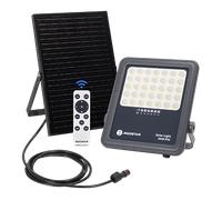 Aigostar Foco proyector LED solar con control remoto,focos solare de 200W, 2000LM,luz blanca fría de 6500K,IP65 impermeable Luz solar exterior,para jardín,terrazas,caminos,garajes,cable de 2M