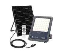 Aigostar Foco proyector LED solar con control remoto,focos solare de 300W, 3000LM,luz blanca fría de 6500K,IP65 impermeable Luz solar exterior,para jardín,terrazas,caminos,garajes,cable de 2M