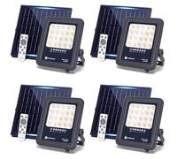 Aigostar Foco proyector LED solar con control remoto,focos solare de 50W, 500LM,luz blanca fría de 6500K,IP65 impermeable Luz solar exterior,para jardín,terrazas,caminos,garajes,cable de 2M