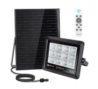 Aigostar Foco Proyector LED Solar con mando a distancia 200w, Blanco Frío 6500K, Foco Solar Exterior Impermeable IP65,Proyector LED Exterior con Brillo y Sincronización ajustables para Jardín,Garaje