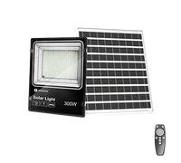 Aigostar - Foco proyector LED solar con mando a distancia,300W,6500K luz blanca.Resistente al agua IP66.Perfectos para interior y exterior jardín,patios,caminos o garajes,Longitud de cable 2M.