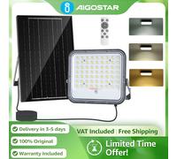 Aigostar Foco Solar Ajustable 8000mAh Gran Panel | 3 Colores + Función Crepuscular IP66 | para Jardín, Patio