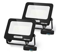 Aigostar Focos LED Exterior 30W 2450LM, Foco Proyectore LED Exterior Impermeable IP65, 42 LEDs, 6500K Blanco Frío para Garaje,Jardín,Patio,Parque, 2 Piezas