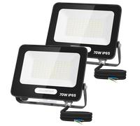 Aigostar Focos LED Exterior 70W 5670LM, Foco Proyectore LED Exterior Impermeable IP65, 108 LEDs, 6500K Blanco Frío para Garaje,Jardín,Patio,Parque. 2 Piezas