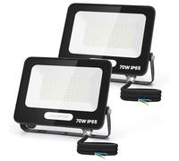 Aigostar Focos LED Exterior 70W 5670LM, Foco Proyectore LED Exterior Impermeable IP65, 108 LEDs, 6500K Blanco Frío para Garaje,Jardín,Patio,Parque. 2 Piezas