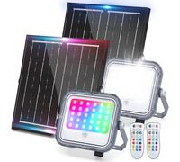 Aigostar Focos LED Exterior Solares RGBW 200W, Control Remoto, 2 pcs