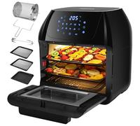 Aigostar Owen - Freidora aire de 12 litros de capacidad, Horno de aire multifunción, 1700 W, Pantalla LED táctil, 8 modos predeterminados, Incluye 7 accesorios, Sistema giratorio, Libre de BPA