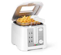 Aigostar Freidora de Aceite Tradicional, 1650W de Potencia, Capacidad 2.5 Litros con Ventana Visor, Termostato Regulable y Luz Indicadora, Color Blanco