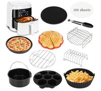 Aigostar Freidora de aire inteligente sin aceite, con 12 Piezas Airfryer Accesorios, Conexión Wifi, 1900W, 7L, Modo manual, Pantalla LED táctil, 7 funciones preestablecidas