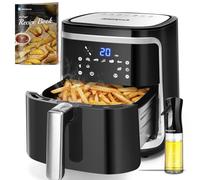 AIGOSTAR Freidora de Aire sin Aceite 7L,1900W. Pantalla LED táctil, 7 Funciones Preestablecidas + Mantener Caliente y Modo Manual, Libro de Recetas y Pulverizador de Aceite Incluido, Libre de BPA