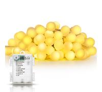 Aigostar Guirnalda de Luces a Pilas 100 LED Luz Cálida con 8 Modos 10m