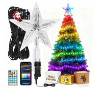 Aigostar Guirnalda de Luces RGBIC 10M con Estrella para Árbol,Control por APP y Mando, 39 Modos, Música, IP44