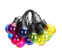 Aigostar - Guirnalda de luz LED solar exterior, 20 bombillas redondas de colores, 5,8 metros, Decoración para exterior con IP44, impermeables. Iluminación LED para decorar fiestas, porches o jardines