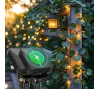 Aigostar Guirnalda Solar Exterior con Hiedra Artificial 2 Pcs | 2+10m 100 Luces LED | Impermeable IP65 | 8 Modos | Decoración Terraza Jardín Balcón