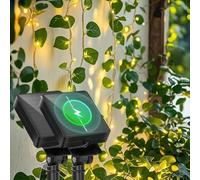 Aigostar Guirnalda Solar Exterior con Hiedra Artificial 2 Pcs | 2+10m 100 Luces LED | Impermeable IP65 | 8 Modos | Decoración Terraza Jardín Balcón