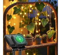 Aigostar Guirnalda Solar Exterior con Hiedra Artificial 2 Pcs | 3M+1M*1M 70 Luces LED | Impermeable IP65 | 8 Modos | Decoración Terraza Jardín Balcón