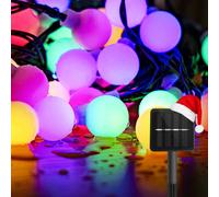 Aigostar Guirnaldas Luces Exterior Solar, 12m de RGB Multicolor, Luces LED Decorativas con 8 Modos, IP65 Luces Solares LED Exterior Jardin, para Jardines, Balcones, Fiestas y Bodas