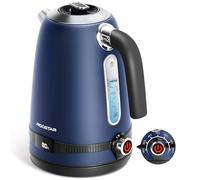 Aigostar Hervidor Agua Electrico Control Temperatura 1,7 Liter en Azul Oscuro - Hervidor de Agua con Regulador de Temperatura 2200W, con Función Térmica, Sin Plástico en el Interior, Libre de BPA