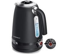 Aigostar Hervidor Agua Electrico Control Temperatura 1,7 Liter Negro - Hervidor de Agua con Regulador de Temperatura 2200W, Mantener Caliente Durante 2H, Sin Plástico en el Interior, Libre de BPA