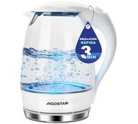 Aigostar Hervidor Agua Electrico de Acero Inox & Vidrio con Iluminación LED