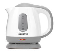 Aigostar Hervidor Agua Electrico Pequeño 1 Litros Blanco Gris - Hervidor de Agua Portatil & Compacto 1100 W, Para Acampar & Viajar, Hervido Rápido, Apagado Automático, Fácil de Limpiar, Sin BPA