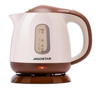 Aigostar Hervidor Agua Electrico Pequeño 1 Litros Marrón - Hervidor de Agua Portatil & Compacto 1100 W, Para Acampar & Viajar, Hervido Rápido, Apagado Automático, Fácil de Limpiar, Sin BPA