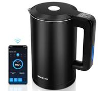 Aigostar Hervidor de Agua Eléctrico con Regulador de Temperatura (40-100°C) | 2200W 1.7L Smart con Wi-Fi y Alexa, Interior 100% Acero Inoxidable, Doble Pared, 12h Mantener, LED, Ideal Té y Babynahrung